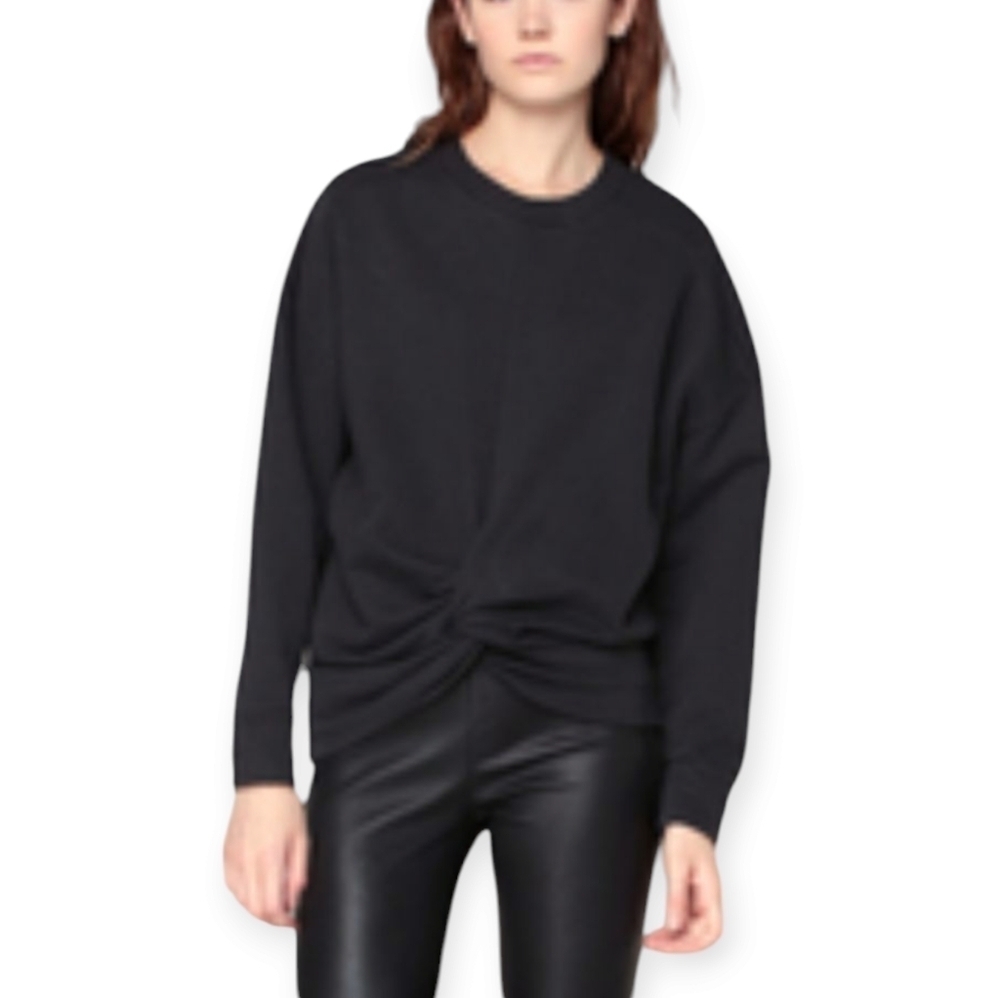IRO Muka Twist Front Sweatshirt Black 100% Cotton XS
